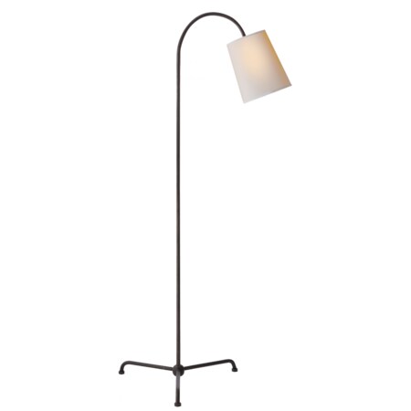 Thomas O Brien Mia Floor Lamp in Aged Iron with Natural Paper Shade by Visual Comfort TOB1021AI-NP